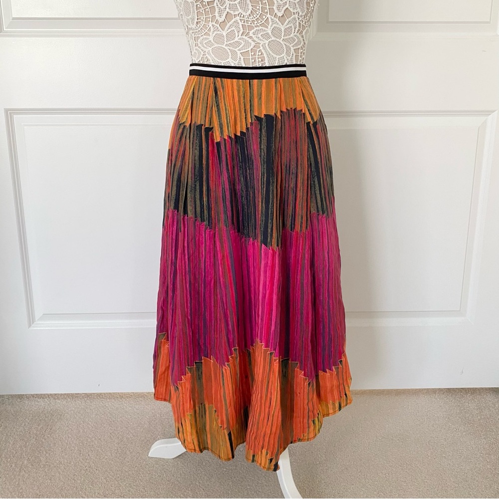 NEW HUNTER BELL Sunflare Midi Multicolor Boho Skirt, Sz 0 - Picture 1 of 7